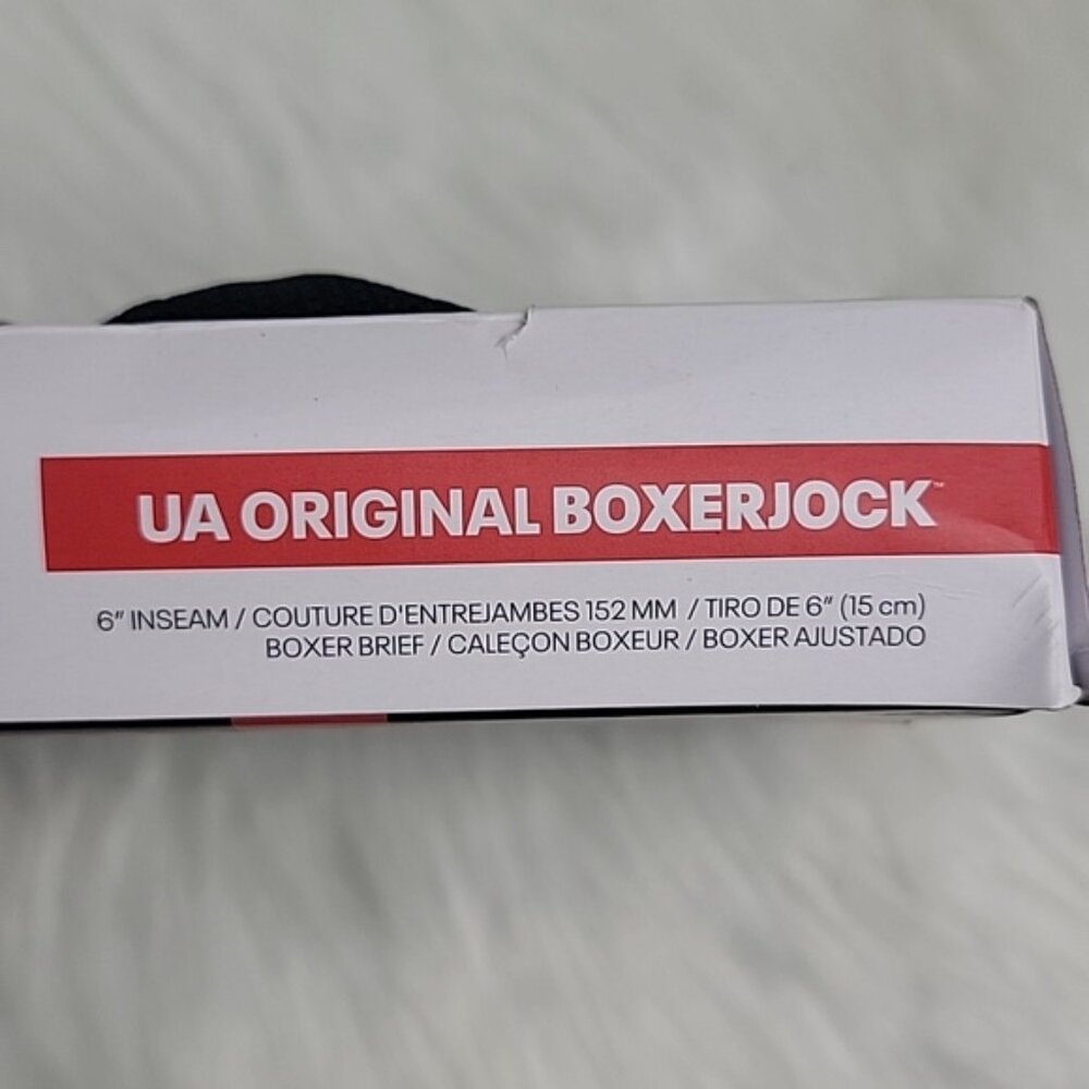 UNDER ARMOUR NEW UA Original Boxerjock 2 Pk. 6 Inch Black Red Boxer Brief 3XL - Picture 7 of 7